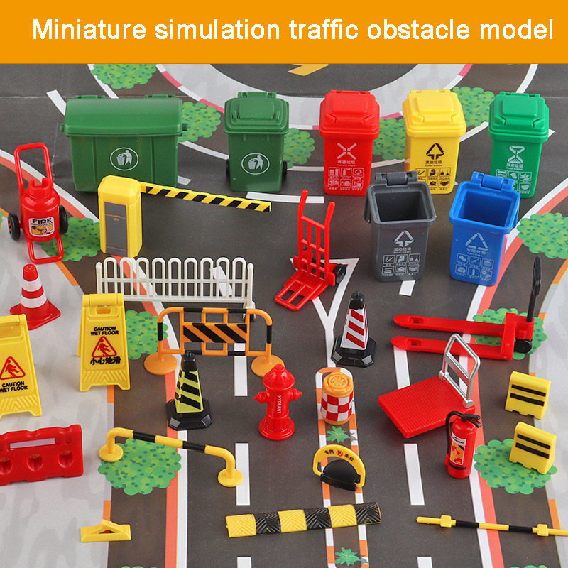 Model Kit Runner - Simulazione in miniatura Ostacoli stradali Oggetti
