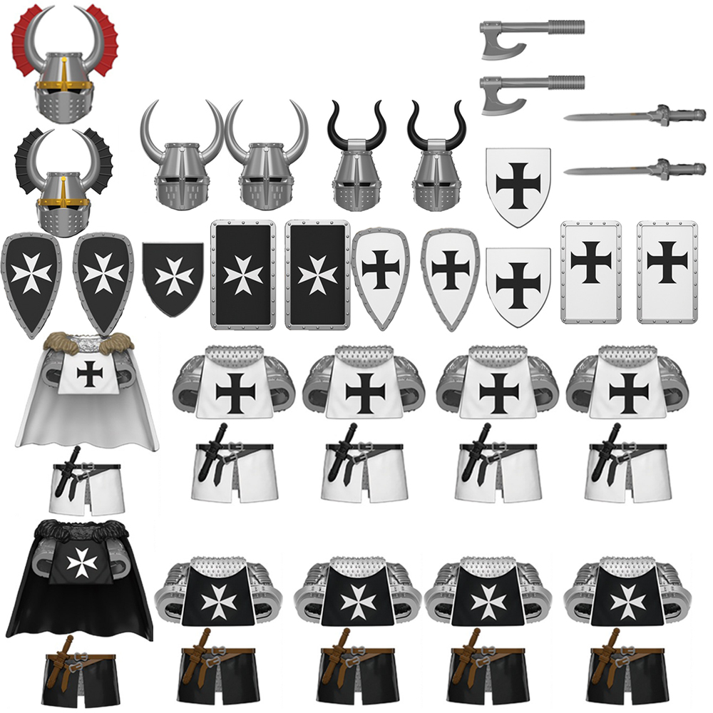 Model Kit Knight - MOC Medievale Militare Cavaliere di Guerra