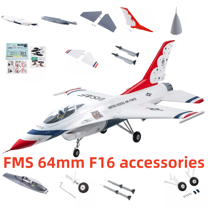 Model Kit F16 - Fms 64mm nuovo F16/Thunderbird Set completo